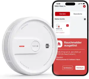 X-Sense Smart WLAN-Rauchmelder, Zertifiziert nach EN 14604, Nachtmodus, 10 Jahre