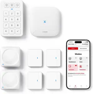 X-Sense Smart Home Sicherheitssystem AS08, Alarmanlage für Tür und Fenster, Code