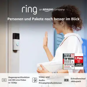 Ring Akku-Videotürklingel Plus (Battery Doorbell Plus) | Videotürklingel mit 153