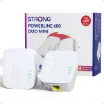 STRONG AV600Mbit/s Powerline Adapter Set, HomePlug AV2 Powerline Internet Erweiterung, Plug & Play, Ein Knopf Sicherheit, Energiesparmodus, 100Mbps LAN Ports, ideal für TV, PC, Gaming Konsole (PL600M)