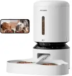 PETLIBRO 5L Futterautomat Katze 2 Näpfe mit 1080P Kamera, 5G WiFi Futterspender Hund mit APP & Nachtsicht, Sensor für Niedriger Futter & Blockierung, Haustier Kamera, 1-10 Mahlzeiten