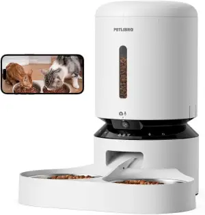 PETLIBRO 5L Futterautomat Katze 2 Näpfe mit 1080P Kamera, 5G WiFi Futterspender 