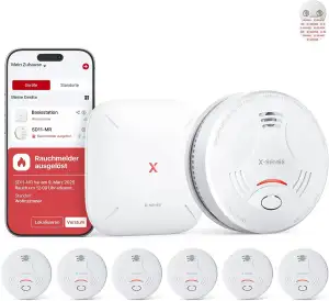 X-Sense Smart-Rauchmelder WLAN mit Magnethalterung, Zertifiziert nach EN 14604, 