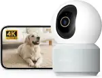 Anona Pano 4K UHD Innenüberwachungskamera, 360° Auto-Tracking, Wi-Fi 6, Personen-/Haustier-/Babyweinen-Erkennung, Zwei-Wege-Audio, Datenschutzmodus, Alexa-kompatibel, 1er-Pack
