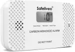 Safeliveo CO Melder mit Austauschbarer Batterie,Kohlenmonoxidmelder mit Spitzenwert Speicher & LCD Display,10 Jahre Sensor,Mit Testknopf,Für Zuhause & Wohnwagen,EN 50291,Standalone(1 Stück)