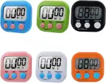 6 Pack Large Screen Digital Kitchen Timer, Big Digits Loud Alarm Magnetic Back Count Up Countdown...
