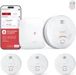 X-Sense Smart-Rauchmelder WLAN mit Magnethalterung, Zertifiziert nach EN 14604, Rauchmelder vernetzt, App-Steuerung, mit Basisstation SBS50, funkvernetzter Feuermelder, SD11-MR31, 3 Stück
