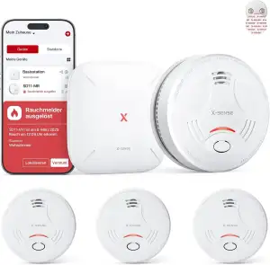 X-Sense Smart-Rauchmelder WLAN mit Magnethalterung, Zertifiziert nach EN 14604, 