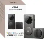 Aqara Smart Türklingel Kamera G410 mit Chime, 2k, Homekit-Sicherheits-Video, 2-Wege Audio, Integrierte Matter Hub, drahtlos/draht, unterstützt Apple Home, Google, Home-Assistant, 2.4G/5GHz WLAN, Grau