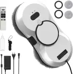 Fensterputzroboter mit Automatischem Wasserstrahl, 5600Pa Fensterreiniger Roboter Automatischer, Fensterreiniger Elektrisch mit Intelligentes Kantenerkennungssystem, für Innen- und Außenfenster (B)