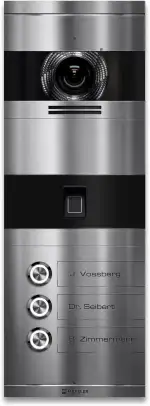 Metzler VDM10 2.0 Video Sprechanlage mit Kamera, Fingerprint, Smartphone App, SIP, LAN PoE, integrierte Türöffner Stromversorgung, Türsprechanlage für 3 Familienhaus, Edelstahl gebürstet, Niko