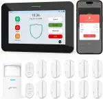CPVAN GSM + WiFi Alarmanlage Haus mit 7" Touch Screen, Kein Vertrag Smart Komplettsysteme mit APP...
