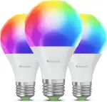 Nanoleaf Matter Essentials Glühbirne, 3 Smarten RGBW E27 LED Lampe - Matter über Thread, Bluetooth 16 Mio. Farben LED Lampe, Bildschirm Sync, Funktioniert mit Google Home Apple, Deko und Gaming