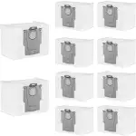10 Stück Staubbeutel für Roborock Q7 L5+/Q10 S5+/Q10 X5+/Q5 Pro+/Q5+/Q5 Max +/S8 Pro Ultra/S7 MaxV Ultra/S7 Pro Ultra/Q8 Max+/S8+/Q7+/Q7 Max+, 3L Staubsaugerbeutel große Kapazität für Staubsauger