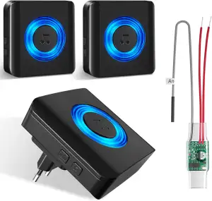 Satisure Funksignal Weiterleitung, 3 Empfänger 1 Sender Türklingel Weiterleitung