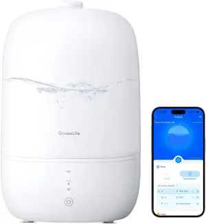 GoveeLife Smart Luftbefeuchter Schlafzimmer, 3L Top-Fill Air Ultraschall Humidifier mit Aroma Diffusor & Nachlicht bis zu 25H, 24dB Leise Klein Raumluftbefeuchter Pflanzen, Baby, Kinderzimmer, Growbox