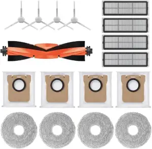 Zubehör für Xiaomi Robot Vacuum X10+,X20+ Saugroboter,1 Hauptbürste 4 Staubbeute