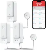 SwitchBot WLAN Wassermelder kein Hub erforderlich(nur 2.4G), Smart Wassersensor 100dB Einstellbarer Alarm & App-Benachrichtigung, IP67 wasserdicht, Wasserleck-Detektor für Zuhause mit 1m Sensorkabel
