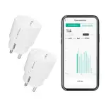 KETOTEK WLAN Steckdose Alexa mit Strommessung, Mini Smart Steckdosen mit Zeitschaltuhr kompatibel mit Alexa und Google Assistant, 2 Stück