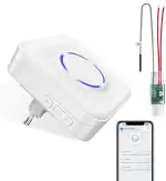 BITIWEND Funksignal Weiterleitung WLAN Funk Erweiterung Set Türklingel und Gong Weiterleitung Funkkonverter 3-24V AC/DC kompatibel mit Smartphone App für bestehende Klingelanlagen/Gegensprechanlage