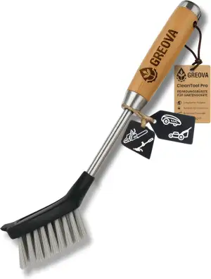 Premium Reinigungsbürste für Mähroboter & Gartengeräte - integrierter Schaber, m