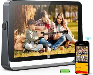 KODAK 10,1 Zoll WiFi Digitaler Bilderrahmen, 4000mAh Akku, 1920x1200 G+G IPS Tou