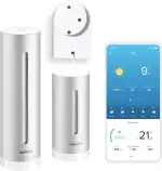 Netatmo Smarte Wetterstation mit Wandhalterung - WLAN, Funk, Innen- und Außensensor, Wettervorhersage, Hygrometer, Luftqualität, Kompatibel mit Amazon Alexa, Apple HomeKit und Google Home, NWS-AMZ