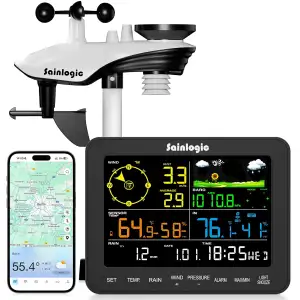 Sainlogic Smart Wetterstation mit WLAN, 24/7 KI-Wettervorhersage von Weatherseed