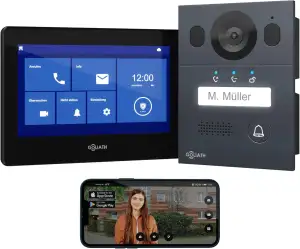 Goliath Basic Video Türsprechanlage, 2 Draht Bus, 7" Monitor, Aufputz Türklingel