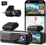 BOTSLAB Dashcam Auto Vorne Hinten, 4K Dashcam Auto GPS mit WiFi, Dual Autokamera mit 64GB SD Kart...
