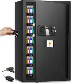 Feuerfester Schlüsselkasten mit Zahlencode für 144 Schlüssel, Schlüsseltresor Sc