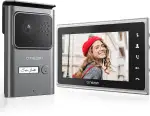 TMEZON Video Türsprechanlage 2 Draht, Türklingel mit Kamera und 7''Monitor,Gegensprechanlage mit Türöffner,Stecker&Spielen,Nachtversion,Zwei-Wege-Audio,Entsperren durch Monitor