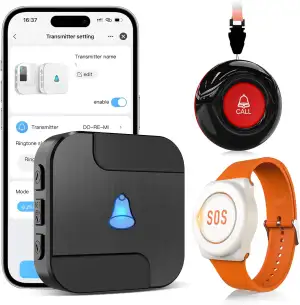 CallToU WiFi Tuya Smart Notfallknopf für Senioren,tragbares Notfallarmband Notru