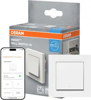 OSRAM SMART+ WiFi Matter Wandschalter, 1 Kanal, 10AX, IP20, weiß, Relais Schalte