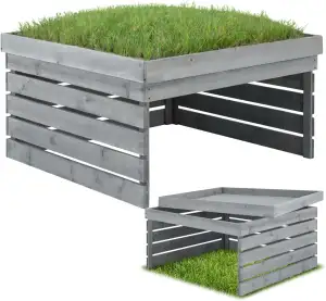 tectake® Mähroboter Garage, Holz Unterstand für Rasenmähroboter, mit Pflanzkaste