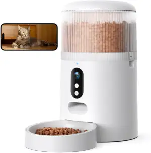 Faroro Futterautomat Katze WiFi, 3MP HD Video Katzenfutter Automat mit Nachtsich