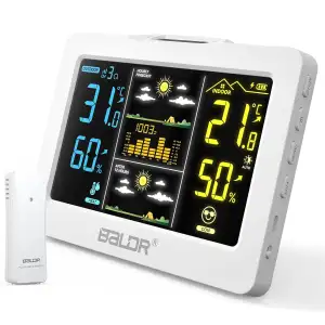 BALDR Wireless Wetterstationmit Außensensor – Kabelloses Innen Außen Thermometer