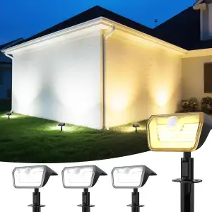 Linkind solarlampen 2 in 1 Solar Strahler Außen mit Bewegungsmelder 3000K & 6500