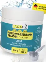 Wassertank Reiniger Wohnmobil Oxi Clean (500g) - 2in1 Camper Frischwassertank Reiniger & Entkalker – hochwirksam mit Aktivsauerstoff für Wohnwagen Tank & Wasserleitung- Made in DE