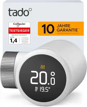 tado Smartes Heizkörperthermostat X, Heizungssteuerung per App und Smart Speaker (Alexa, Siri, Go...