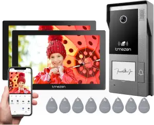 TMEZON WLAN Video Türsprechanlage mit Türöffner,1080P Türklingel mit 2 * 7" Farb