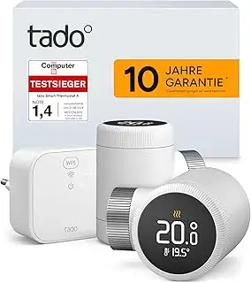 tado Smartes Heizkörperthermostat X – Starter Kit mit Bridge X, Heizungssteuerun