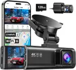 REDTIGER Dashcam Auto Vorne Hinten 4K/2,5K mit STARVIS 2, Dash Cam Auto Kamera 3,18" IPS-Bildschirm, kostenlose 128-GB-Karte,5.8GHz WiFi, GPS, 170°Weitwinkel WDR, Unterstützt 512 GB Max(F7NP)