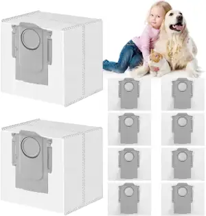 10 Stück Staubbeutel für Roborock Q5 Pro+/Q5 Max+/Q7 M5+/L5+/Q10 S5+/Q10 X5+/S8 