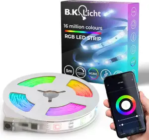 B.K.Licht I Wifi RGBIC LED Strip 5 m USB I App Steuerung I Musiksensor I Lichtle
