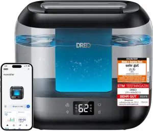 Dreo Smart Luftbefeuchter für Schlafzimmer, oben befüllbarer 4L Supergroßer Kühler Nebel Humidifier mit Öl Diffusor und Nachtlicht, 36 Stunden Laufzeit, leiser Ultraschall Luftbefeuchter Zuhause