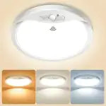 zemty 22cm LED Deckenlampe mit Bewegungsmelder Innen 18W 1800lm, 3 Modi/3 Zeiten (30s/60s/120s)/3 Farbtemperatur, Wasserdicht Lampe mit Bewegungssensor für Flur Bad Treppe Balkon Garage Keller