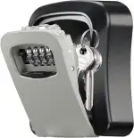 Schlüsselsafe Wandmontage, 4-stellige Kombinationsschloss Schlüsselkasten Aussen, Wettersicherer Schwerer Schlüsselschrank aus Zinklegierung, Wasserdicht für Haus, Garage, Schule, Ferienwohnung