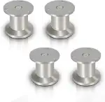 Lospitch 4er Set Aluminium Möbelfüße Höhe 60mm, belastbar bis 250 Kg, Runde Schrankfüße Tischfuß Sofafuß Möbelbeine, für Möbel, Küchenschränke, Höhenverstellbar 15mm