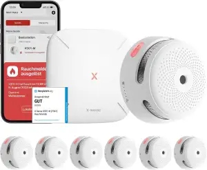X-Sense Smart Rauchmelder XS01-M mit SBS50 Basisstation, Zertifiziert nach EN 14